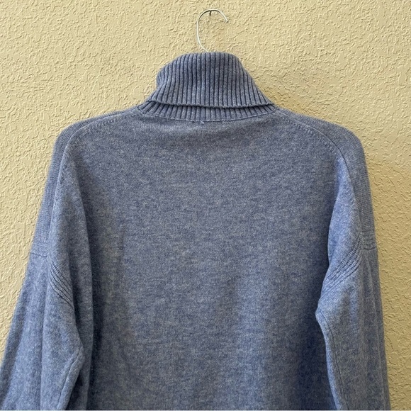 J. Crew Sweater Pullover Turtleneck Wool Alpaca Soft Cozy Classic Basic Blue XS - Picture 6 of 12